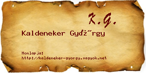 Kaldeneker György névjegykártya